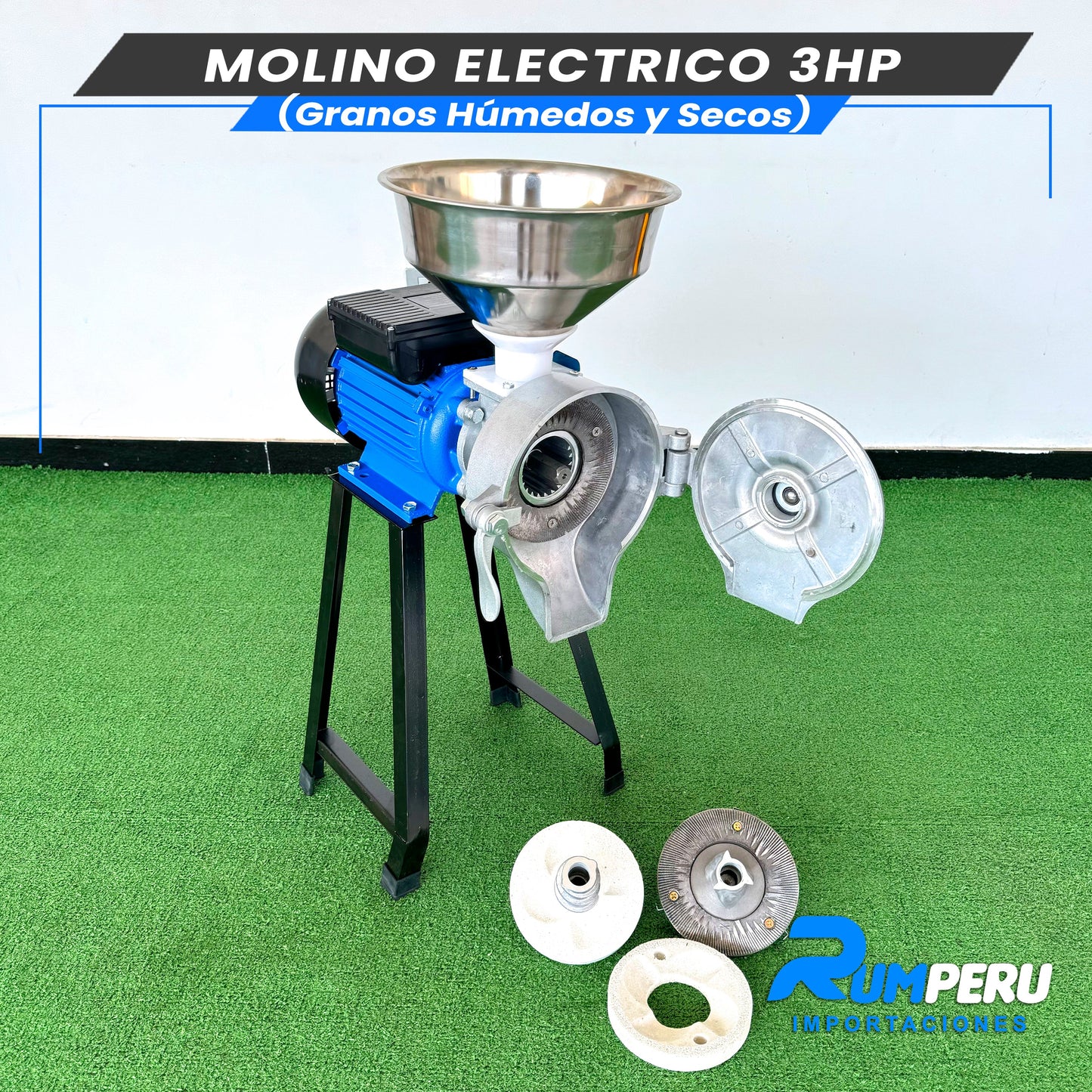Molino Eléctrico 3HP (Granos Húmedos y Secos)