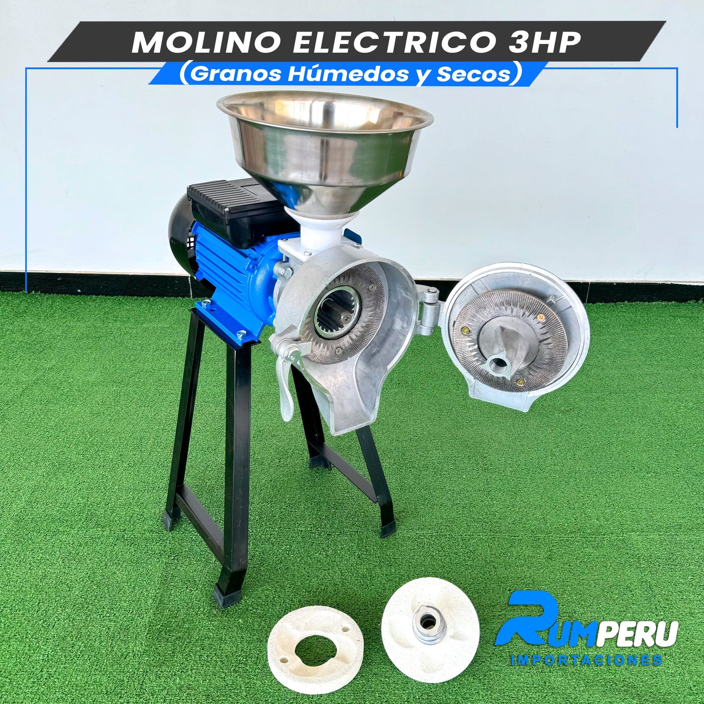 Molino Eléctrico 3HP (Granos Húmedos y Secos)