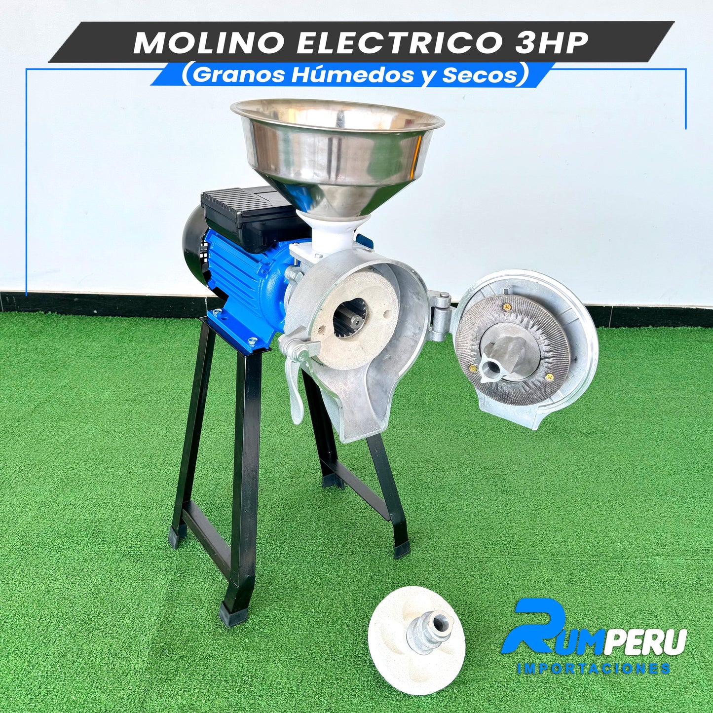 Molino Eléctrico 3HP (Granos Húmedos y Secos)