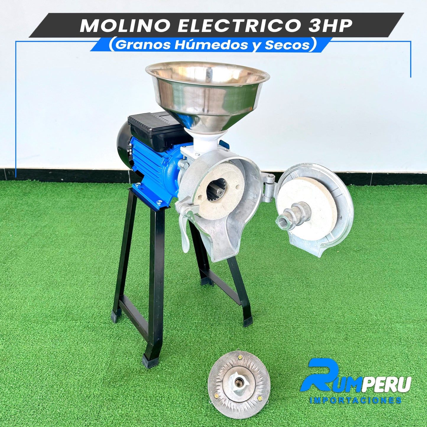Molino Eléctrico 3HP (Granos Húmedos y Secos)