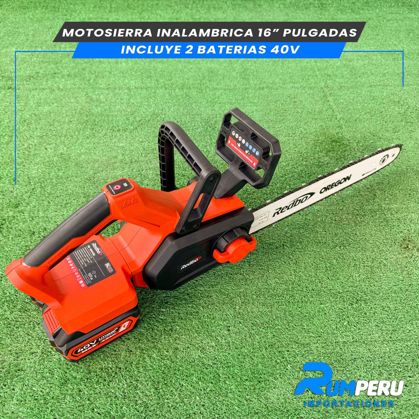 Motosierra inalambrica 16 pulgadas inclulle 2 vaterias de 40V