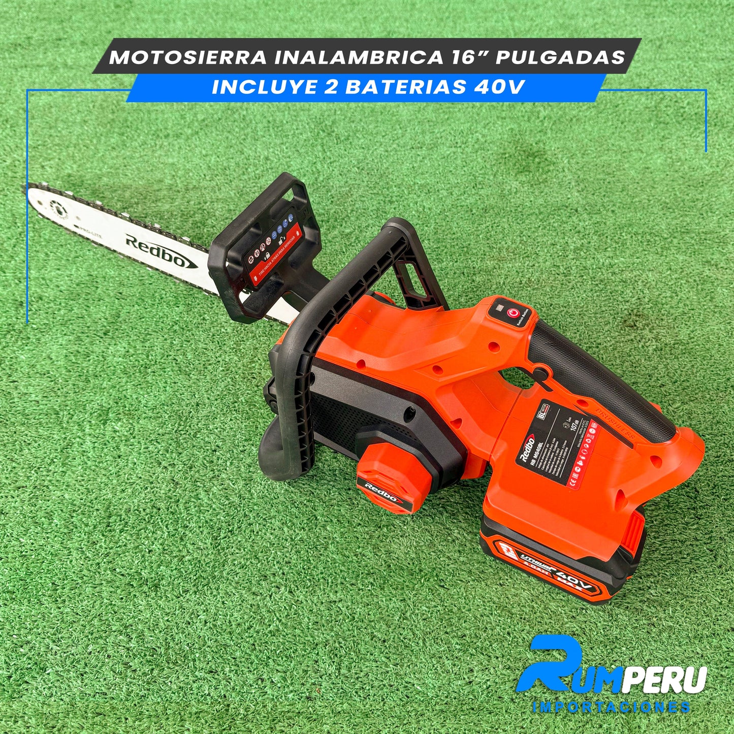 Motosierra inalambrica 16 pulgadas inclulle 2 vaterias de 40V