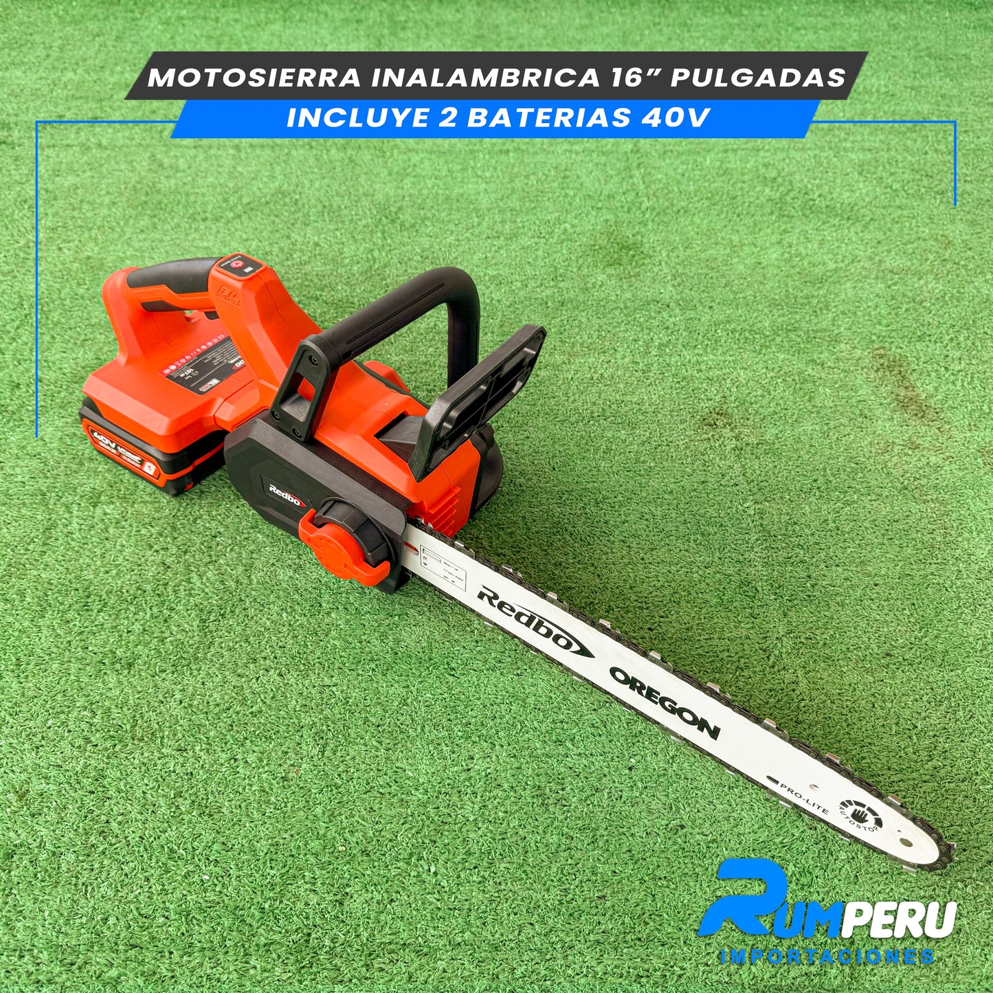 Motosierra inalambrica 16 pulgadas inclulle 2 vaterias de 40V