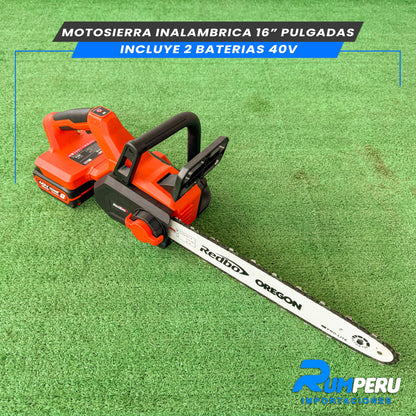 Motosierra inalambrica 16 pulgadas inclulle 2 vaterias de 40V