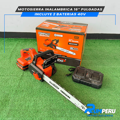 Motosierra inalambrica 16 pulgadas inclulle 2 vaterias de 40V