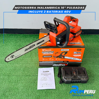 Motosierra inalambrica 16 pulgadas inclulle 2 vaterias de 40V