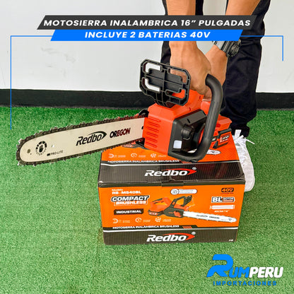 Motosierra inalambrica 16 pulgadas inclulle 2 vaterias de 40V
