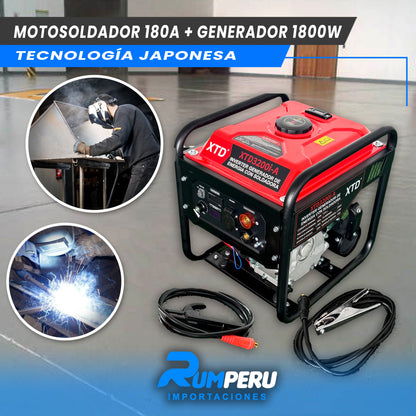 Motosoldador 180 Amperios + Generador 1800W