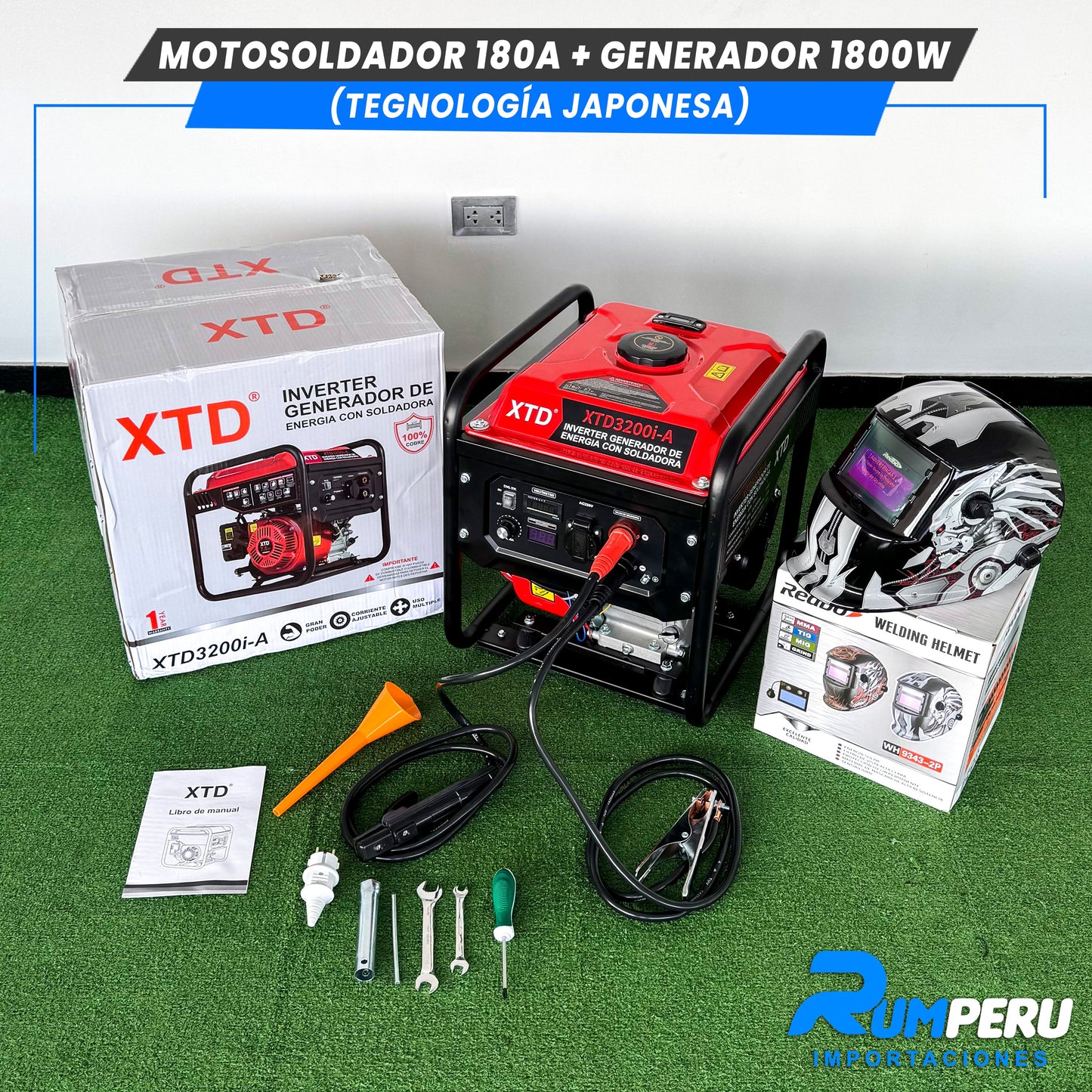 Motosoldador 180 Amperios + Generador 1800W
