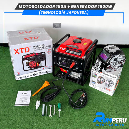 Motosoldador 180 Amperios + Generador 1800W