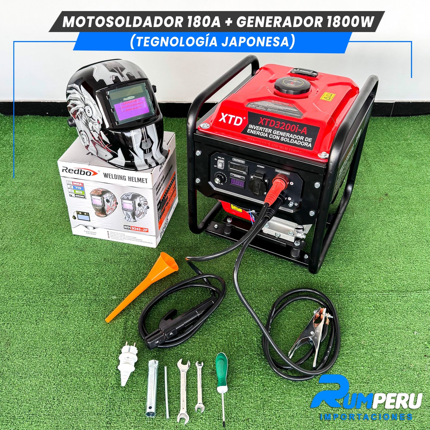 Motosoldador 180 Amperios + Generador 1800W