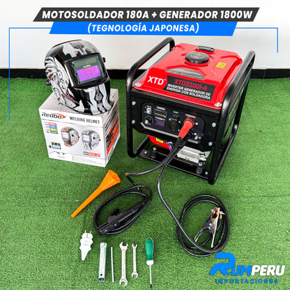 Motosoldador 180 Amperios + Generador 1800W