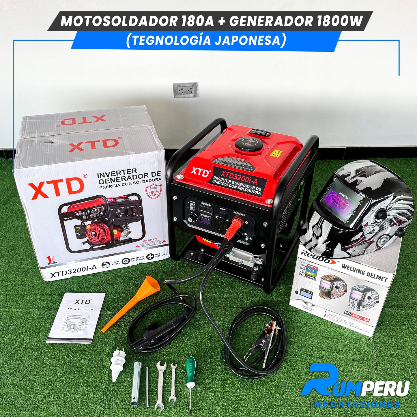 Motosoldador 180 Amperios + Generador 1800W