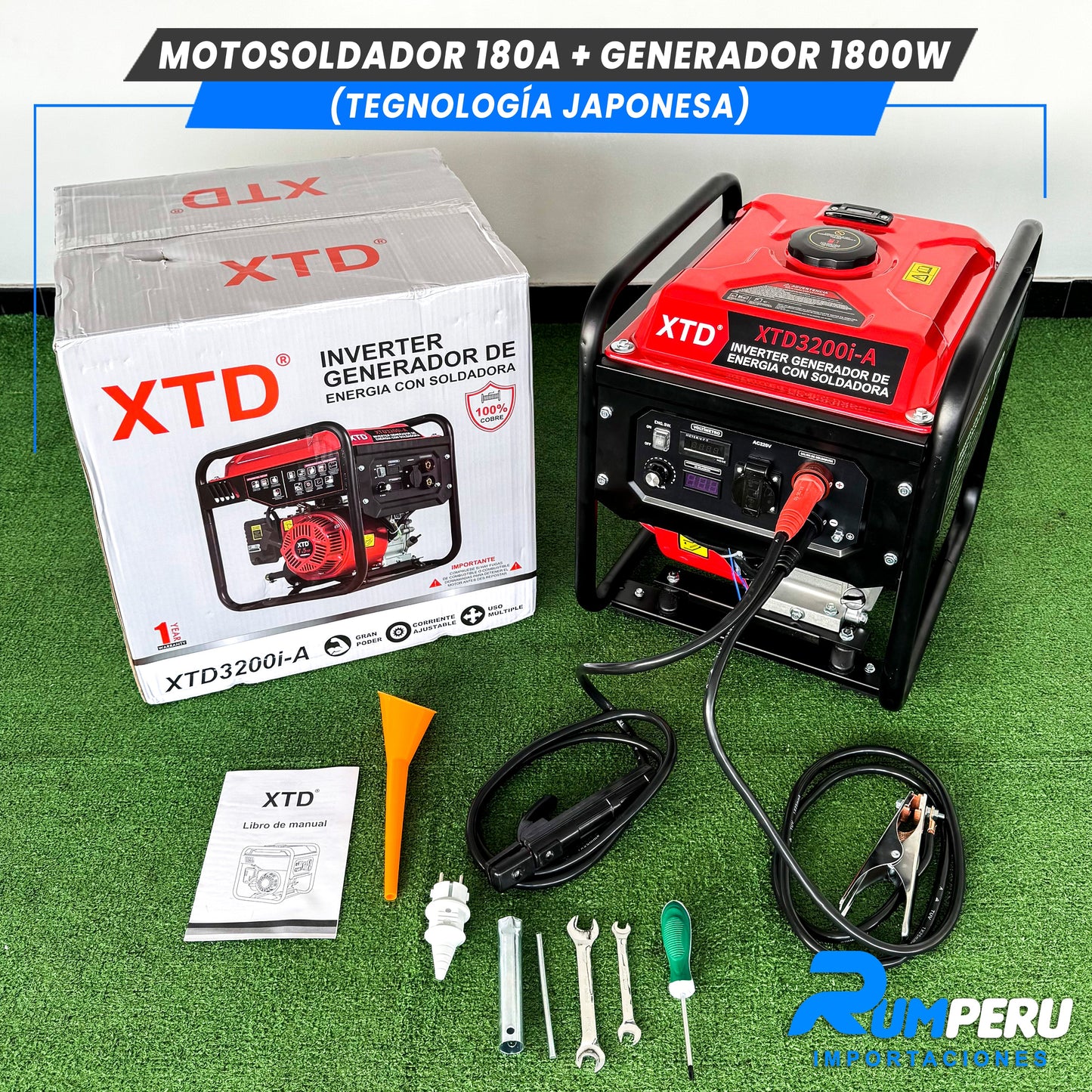 Motosoldador 180 Amperios + Generador 1800W