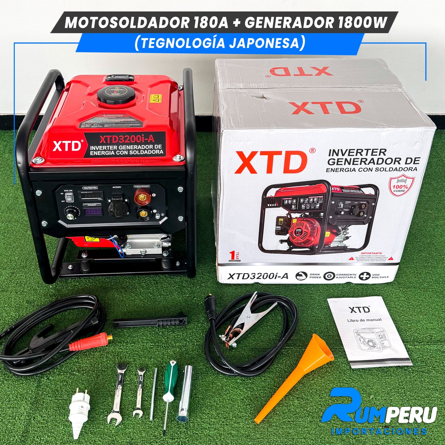 Motosoldador 180 Amperios + Generador 1800W