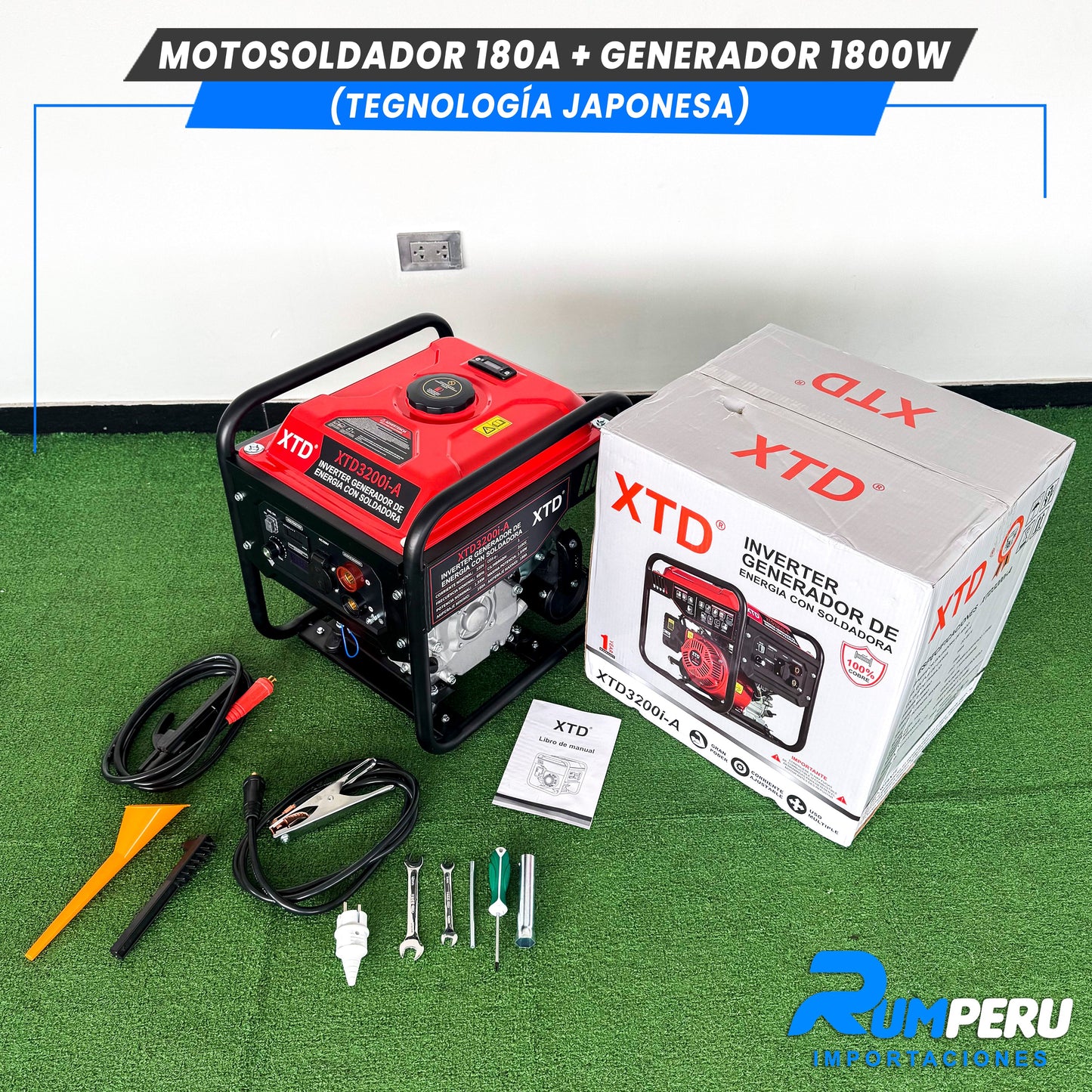Motosoldador 180 Amperios + Generador 1800W