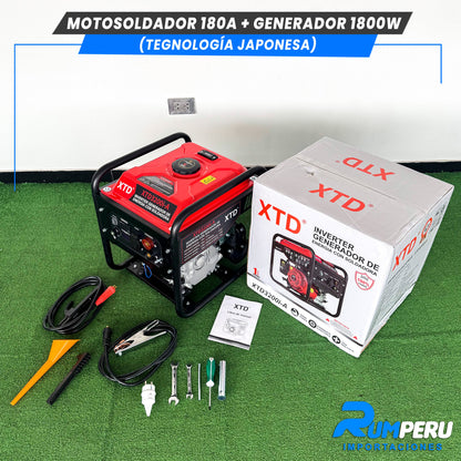 Motosoldador 180 Amperios + Generador 1800W