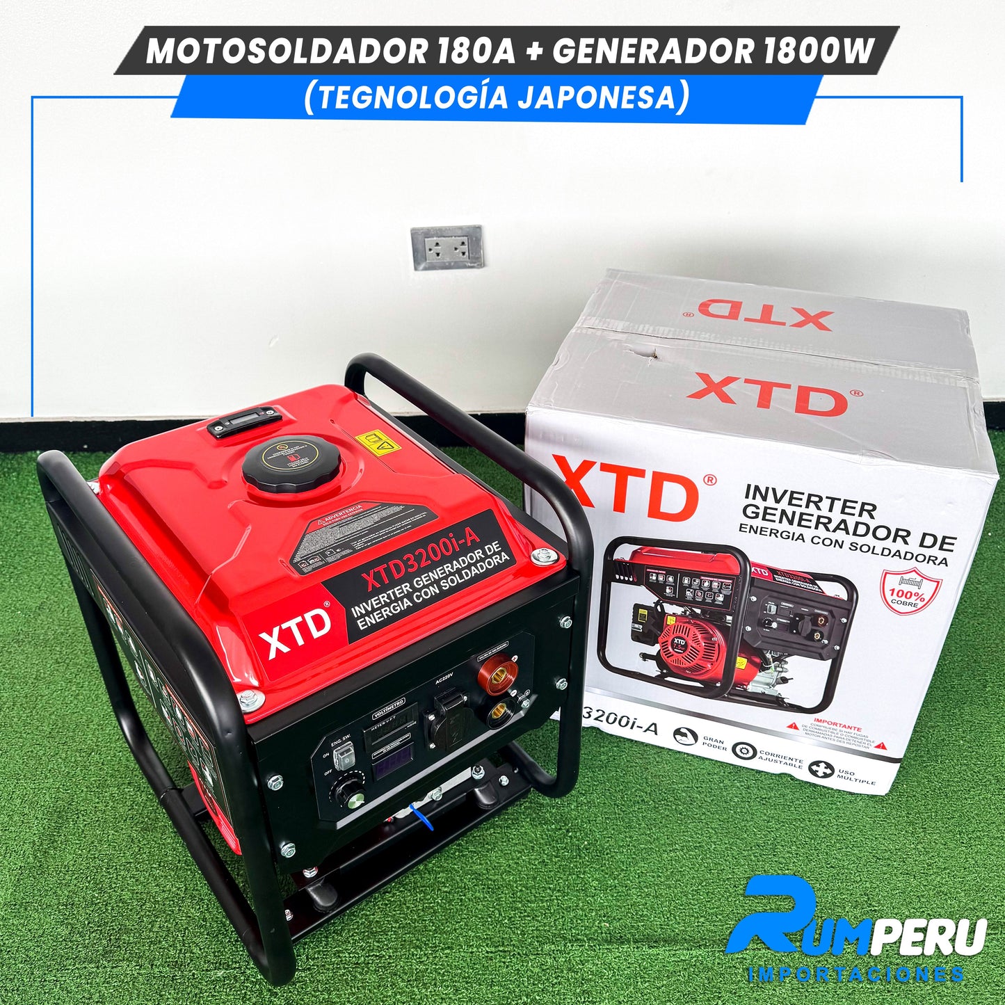 Motosoldador 180 Amperios + Generador 1800W