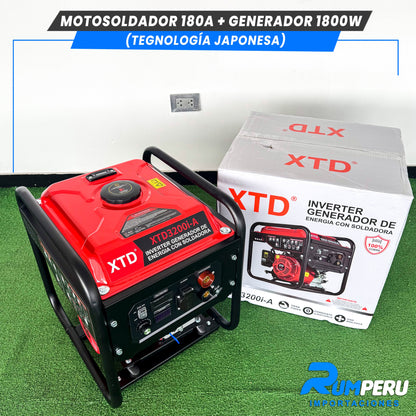 Motosoldador 180 Amperios + Generador 1800W