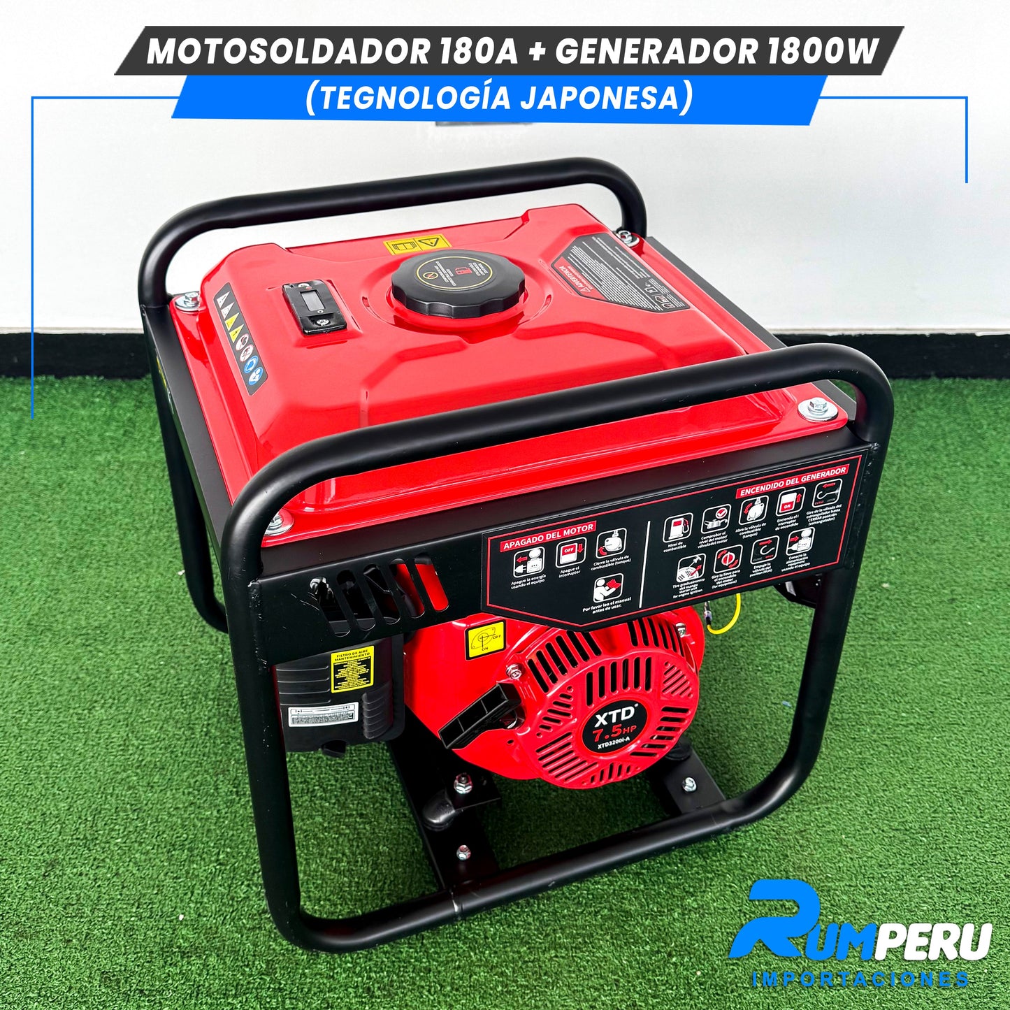 Motosoldador 180 Amperios + Generador 1800W