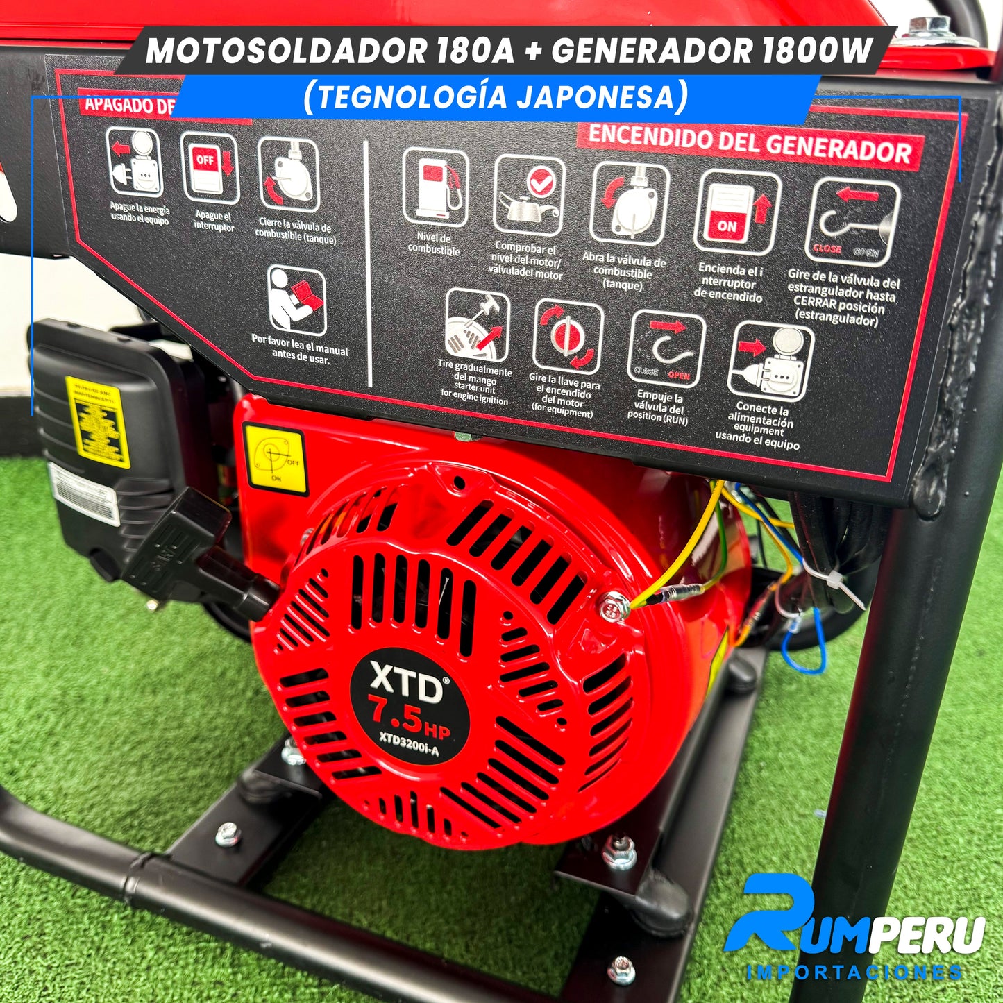 Motosoldador 180 Amperios + Generador 1800W