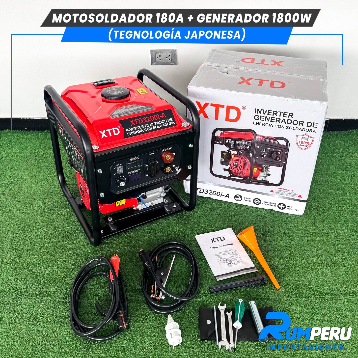Motosoldador 180 Amperios + Generador 1800W