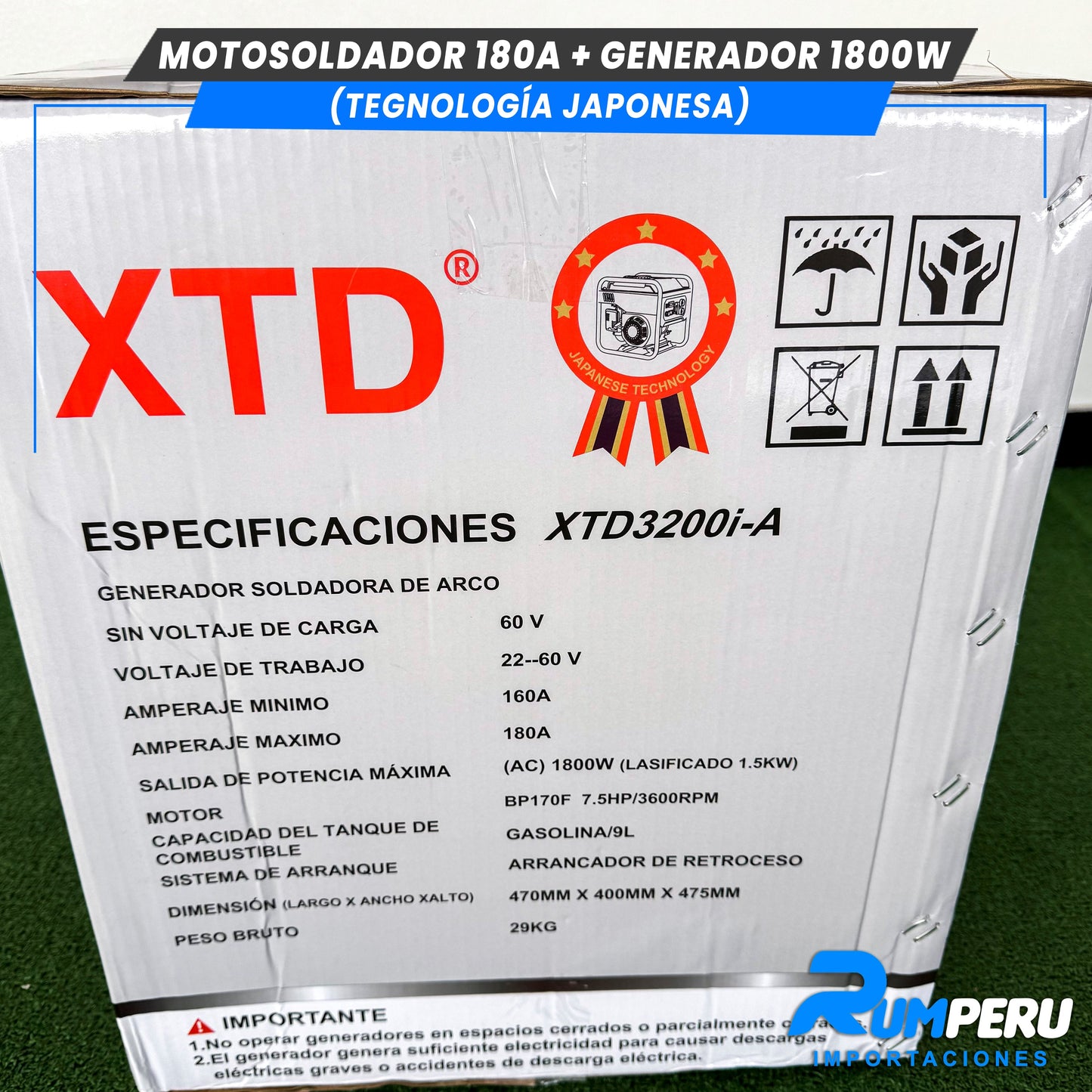 Motosoldador 180 Amperios + Generador 1800W