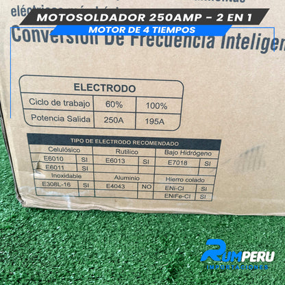 Motosoldador 250Amperios + Generador 200W