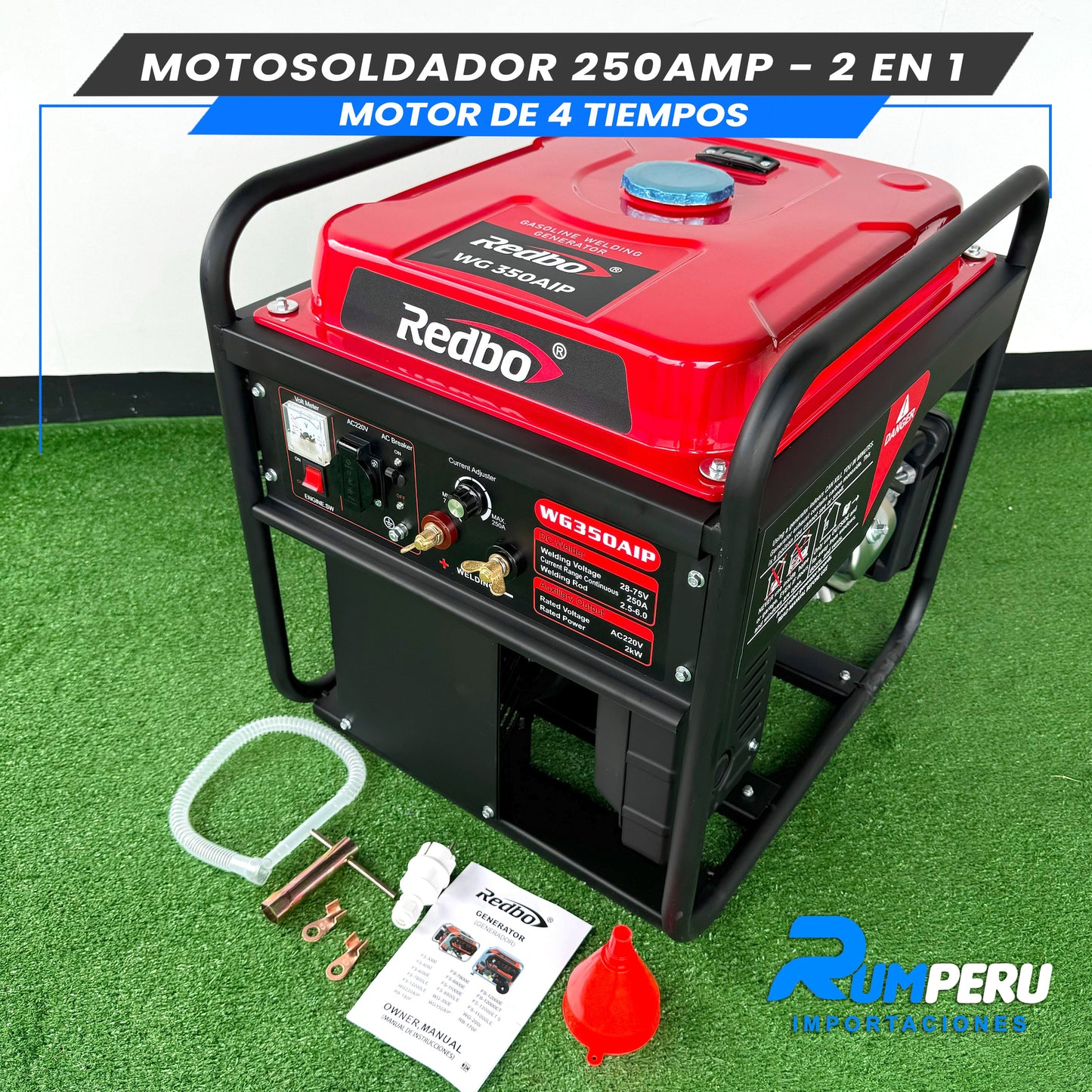 Motosoldador 250Amperios + Generador 200W