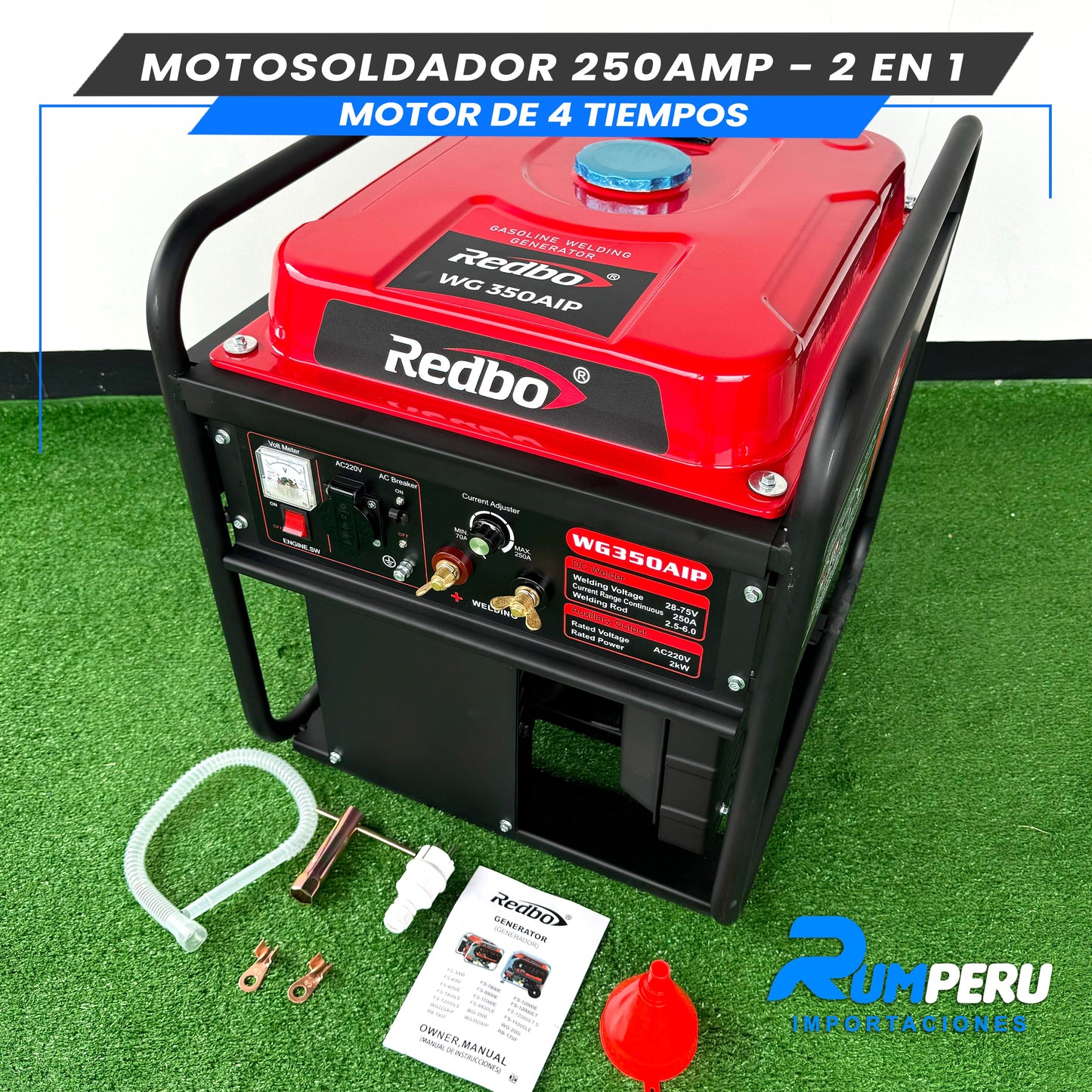 Motosoldador 250Amperios + Generador 200W