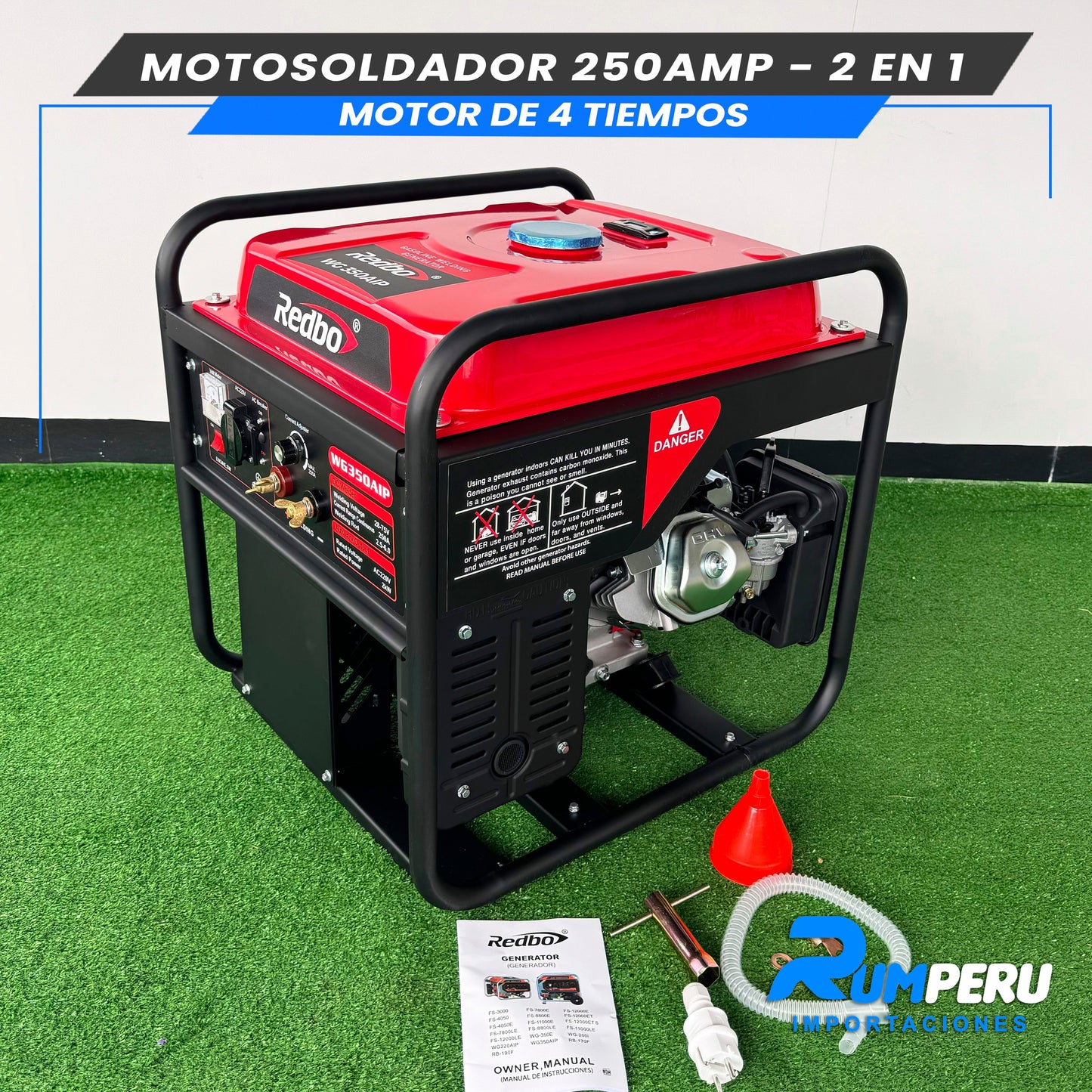 Motosoldador 250Amperios + Generador 200W
