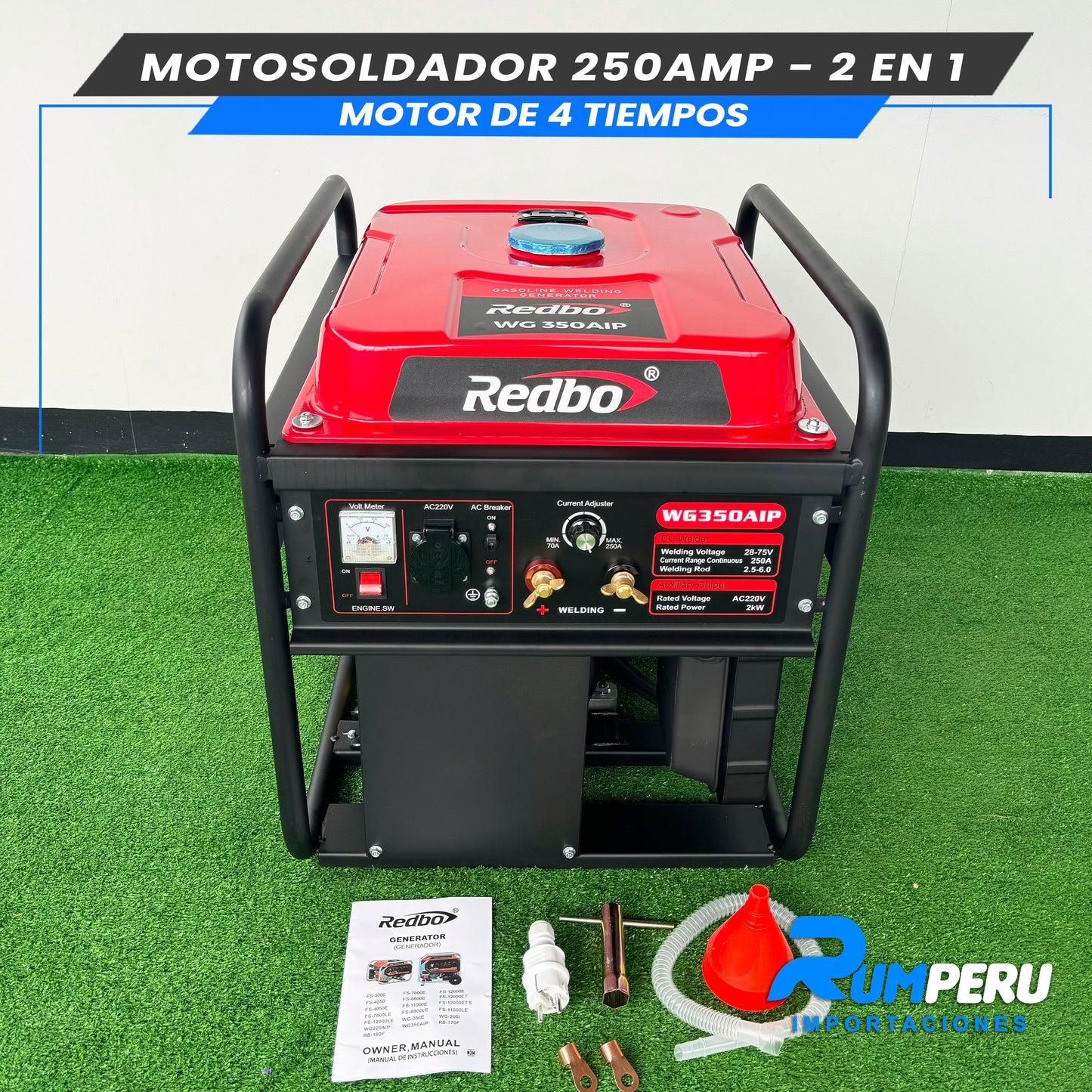 Motosoldador 250Amperios + Generador 200W