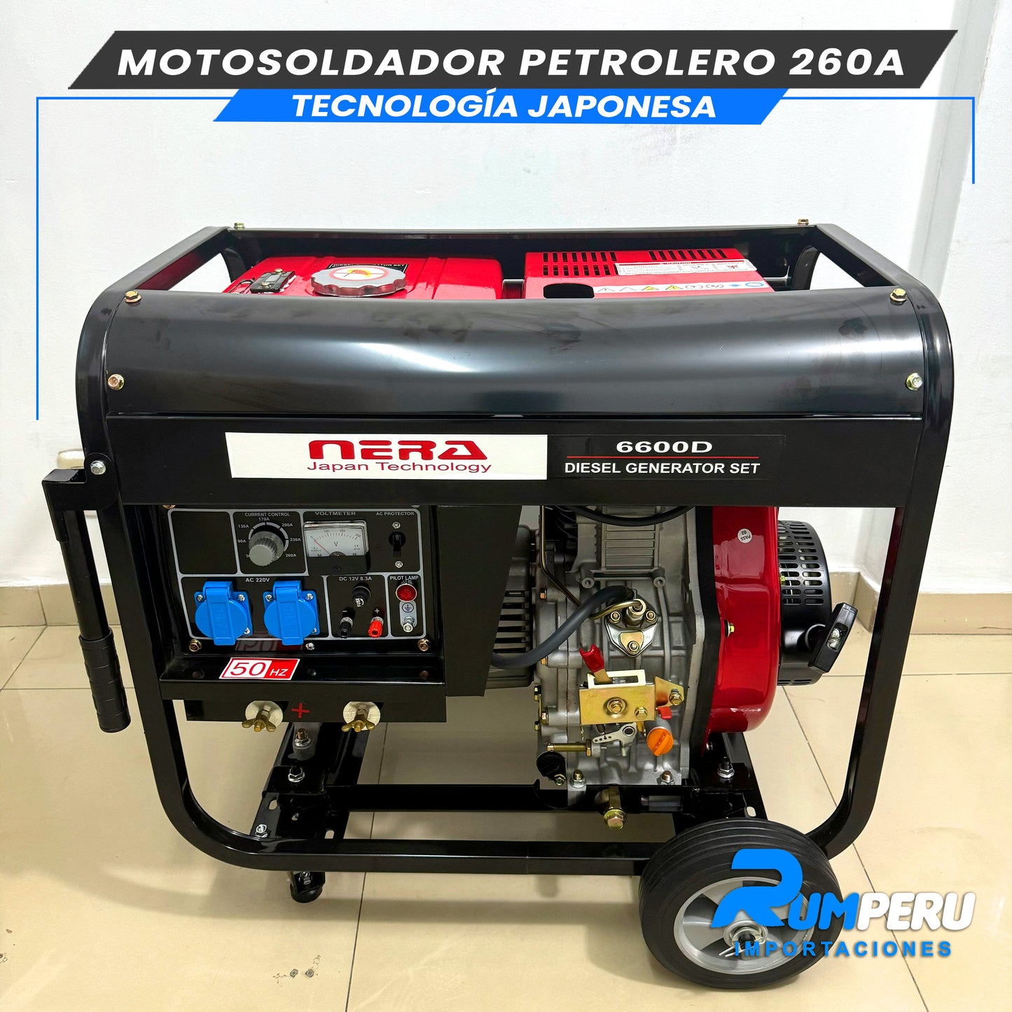 MOTOSOLDADOR PETROLERO 260 AMPERIOS TECNOLOGÍA JAPONESA