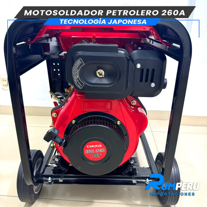 MOTOSOLDADOR PETROLERO 260 AMPERIOS TECNOLOGÍA JAPONESA
