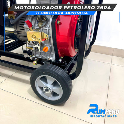 MOTOSOLDADOR PETROLERO 260 AMPERIOS TECNOLOGÍA JAPONESA