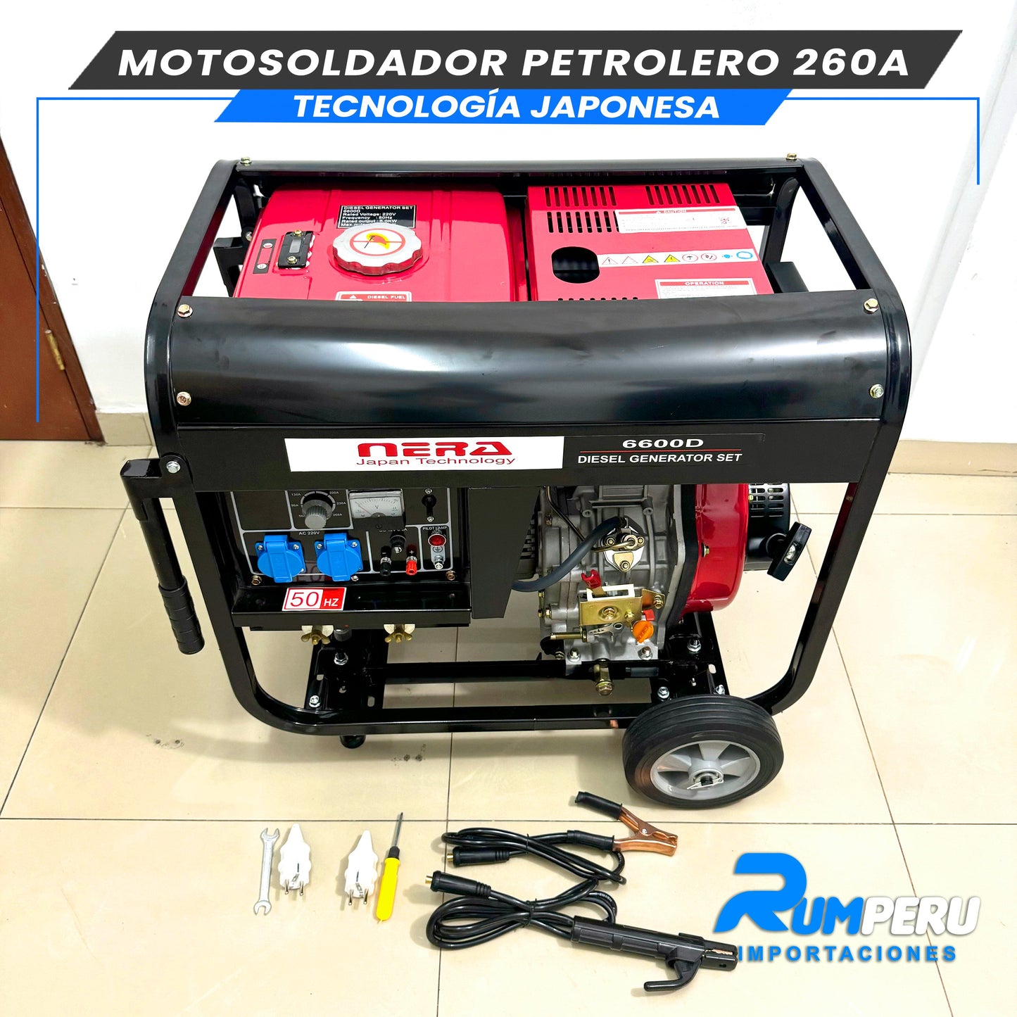 MOTOSOLDADOR PETROLERO 260 AMPERIOS TECNOLOGÍA JAPONESA
