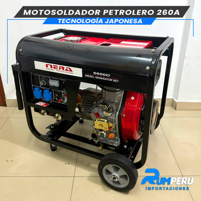 MOTOSOLDADOR PETROLERO 260 AMPERIOS TECNOLOGÍA JAPONESA
