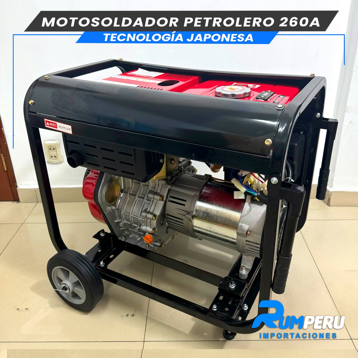 MOTOSOLDADOR PETROLERO 260 AMPERIOS TECNOLOGÍA JAPONESA