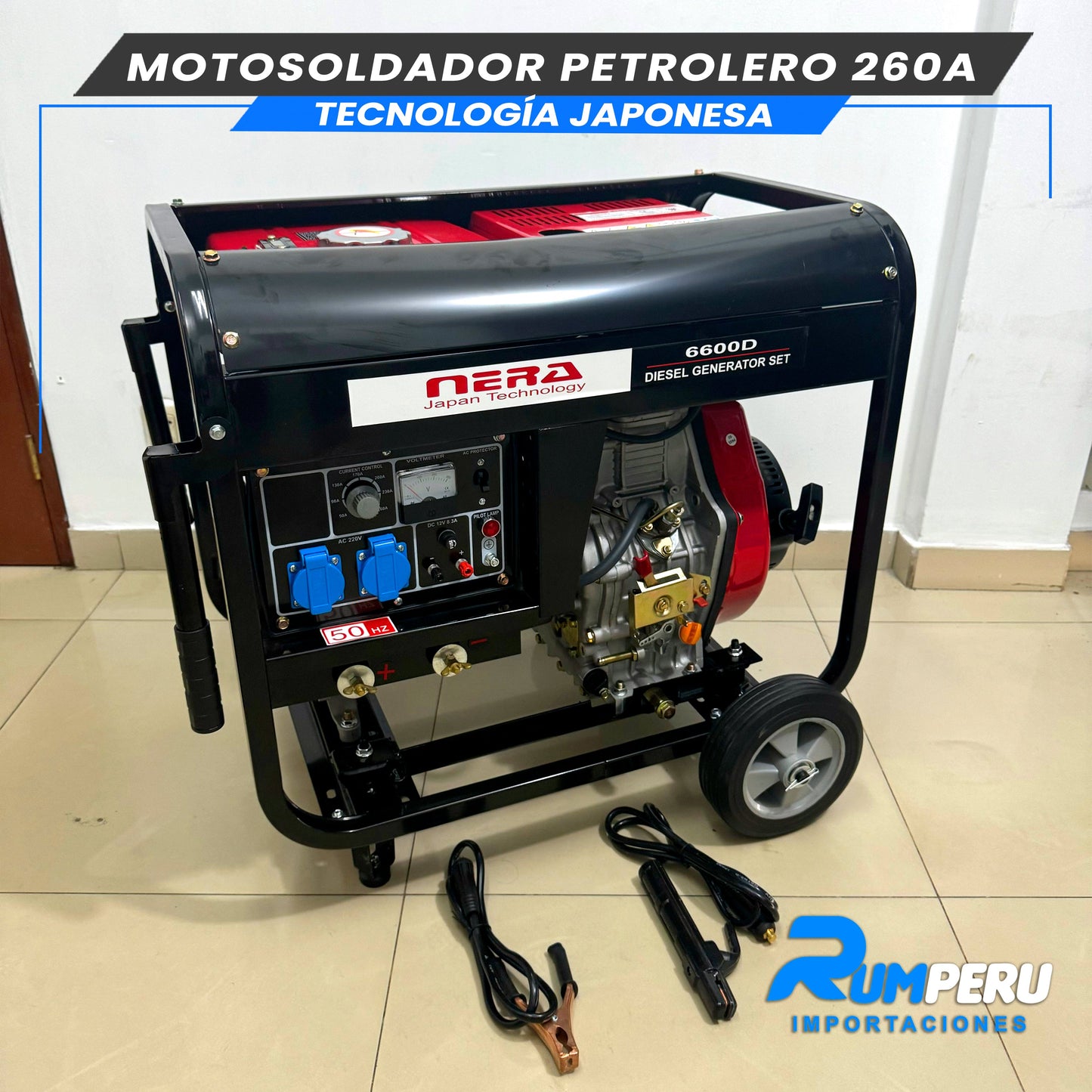 MOTOSOLDADOR PETROLERO 260 AMPERIOS TECNOLOGÍA JAPONESA
