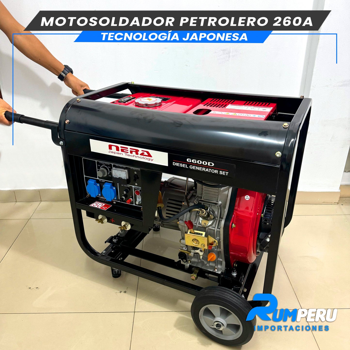 MOTOSOLDADOR PETROLERO 260 AMPERIOS TECNOLOGÍA JAPONESA