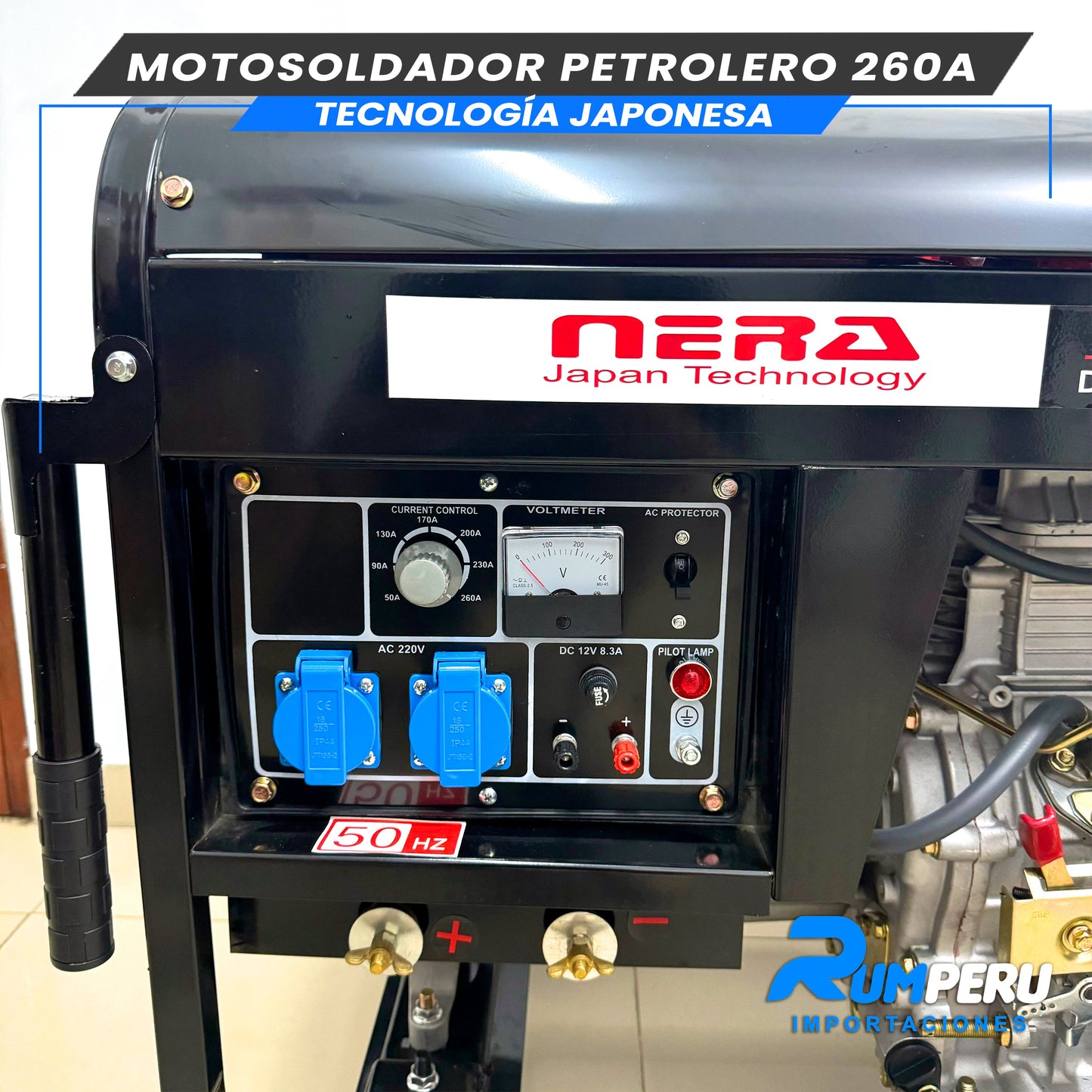 MOTOSOLDADOR PETROLERO 260 AMPERIOS TECNOLOGÍA JAPONESA