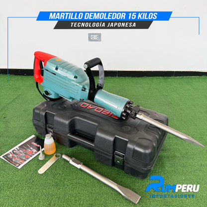 MARTILLO DEMOLEDOR 15 KILO GRAMOS TECNOLOGÍA ALEMANA