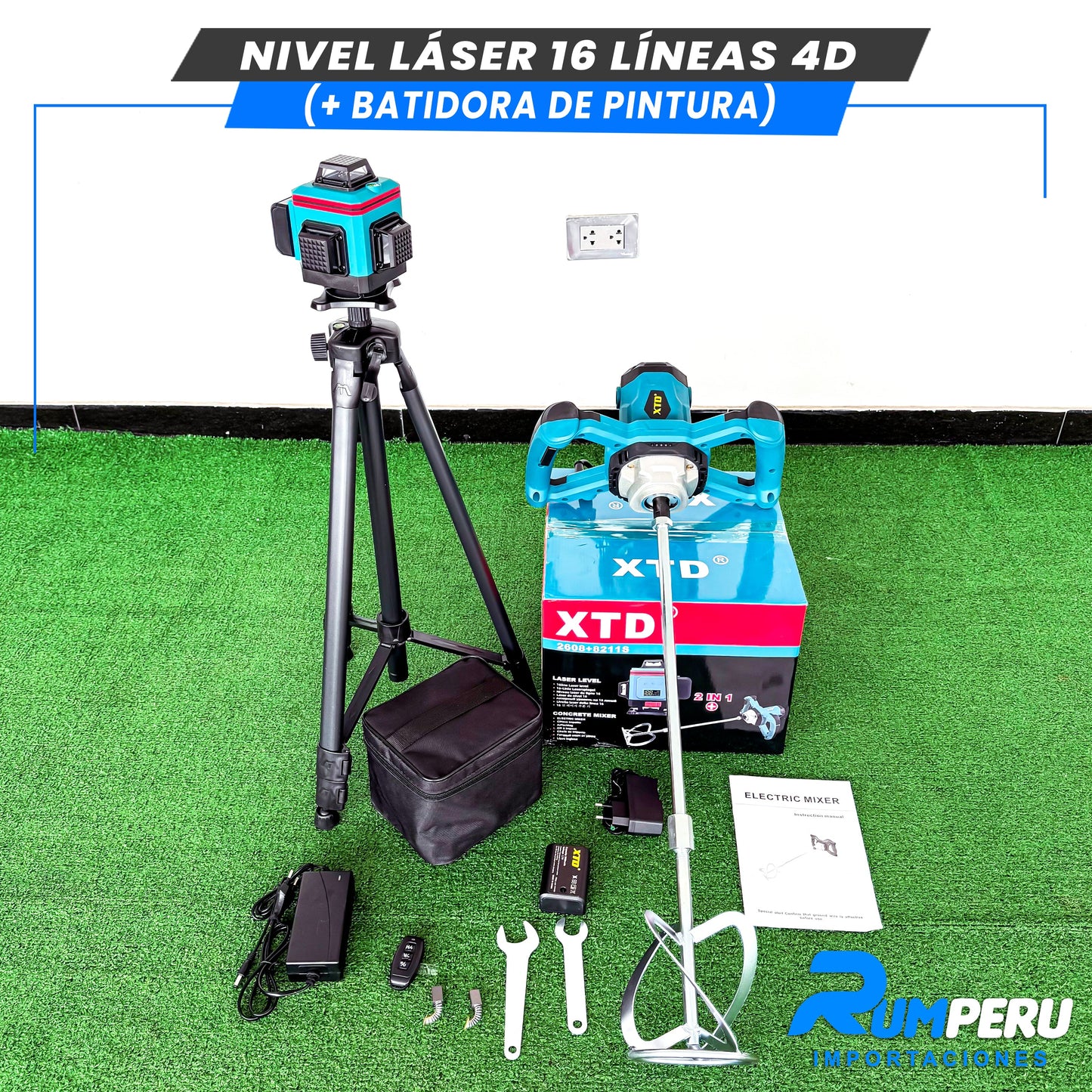Nivel laser 16 líneas 4D (+Batidora de pintura)