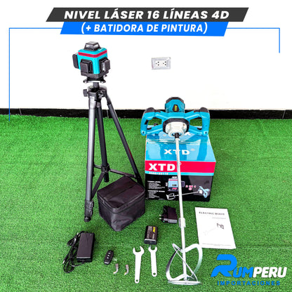 Nivel laser 16 líneas 4D (+Batidora de pintura)
