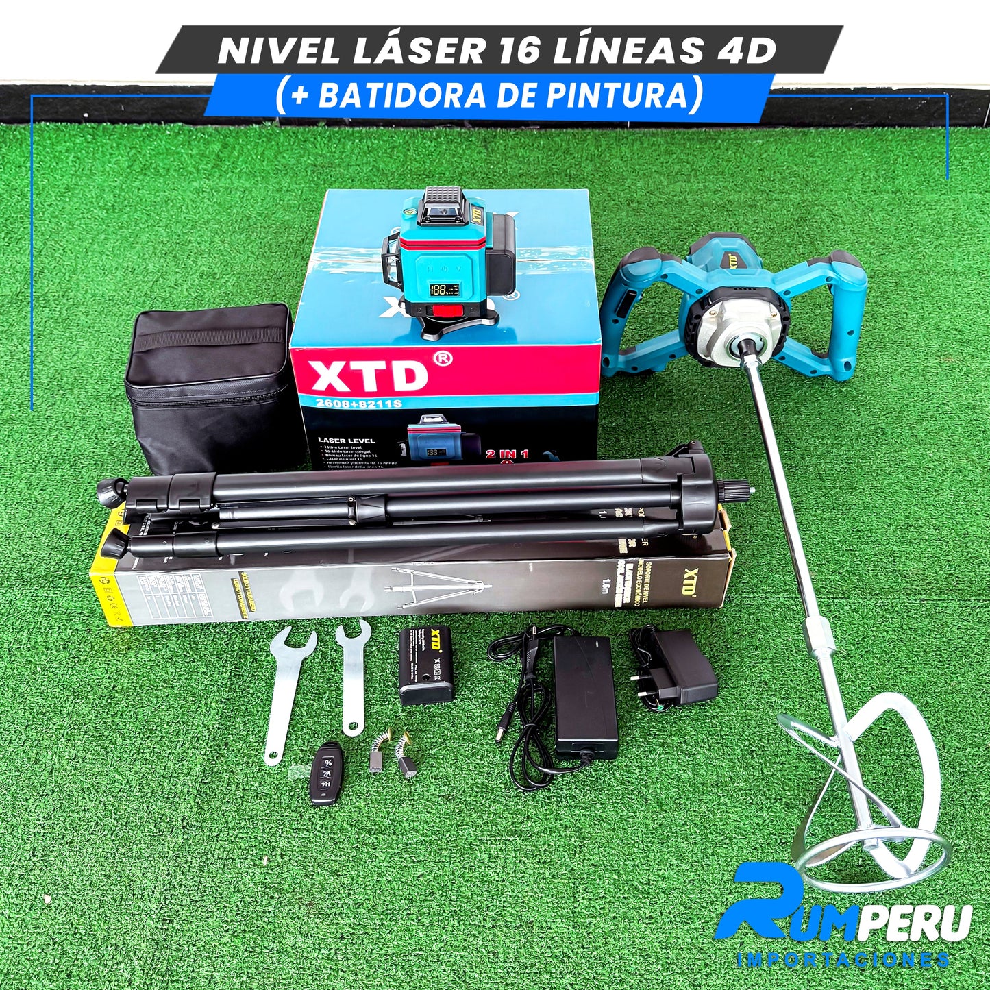 Nivel laser 16 líneas 4D (+Batidora de pintura)
