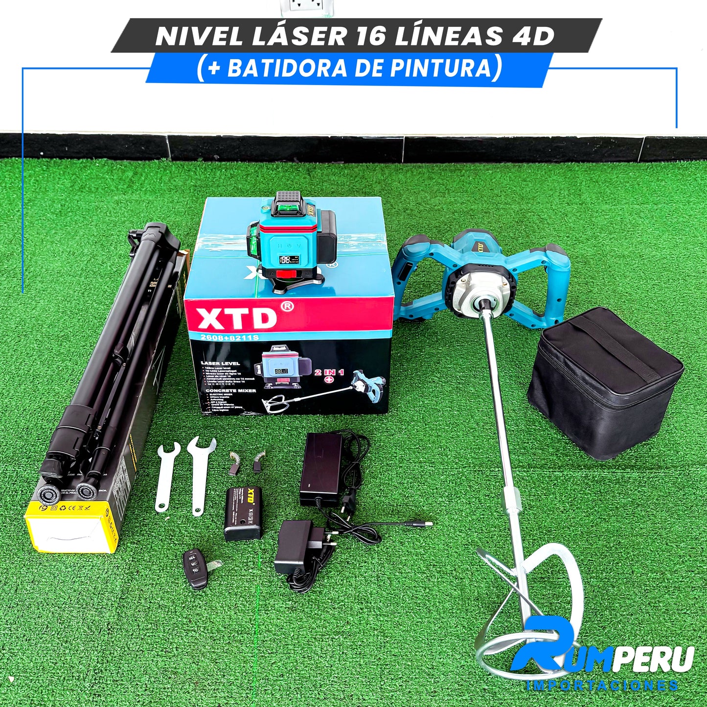 Nivel laser 16 líneas 4D (+Batidora de pintura)
