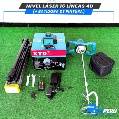 Nivel laser 16 líneas 4D (+Batidora de pintura)