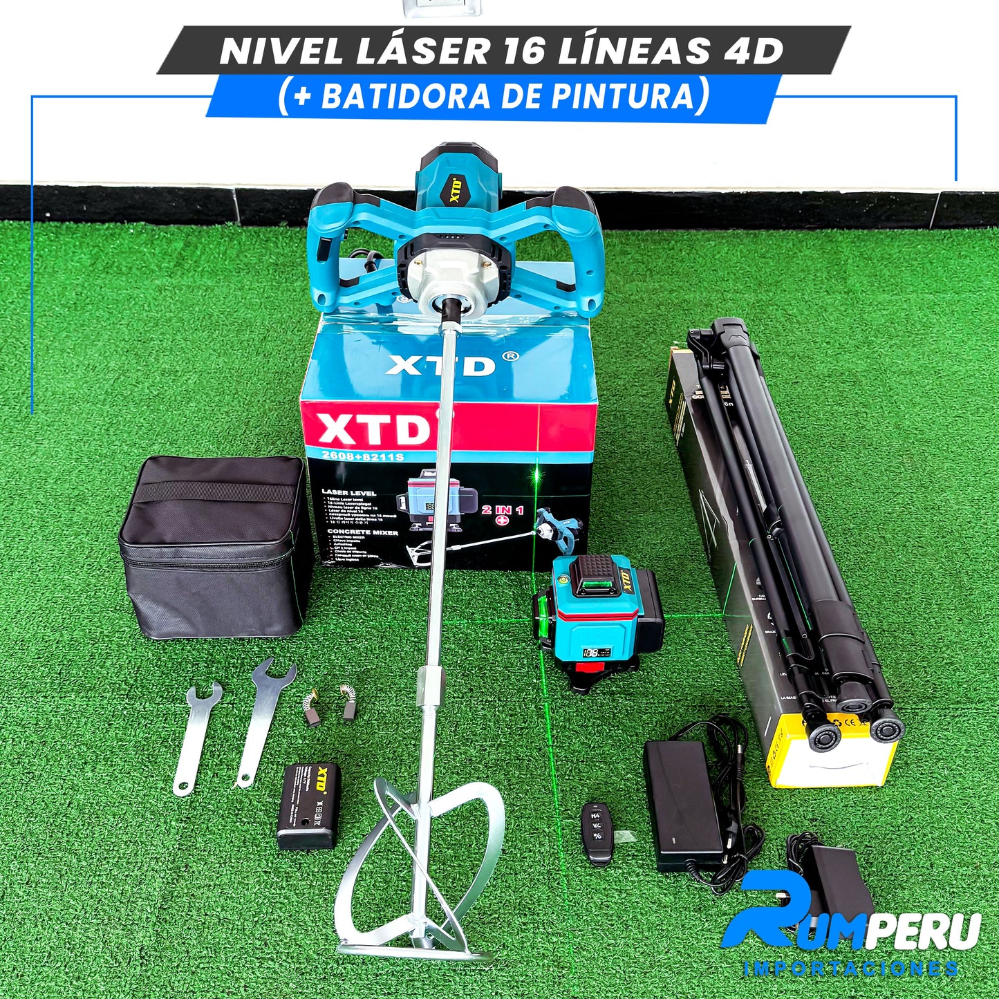 Nivel laser 16 líneas 4D (+Batidora de pintura)