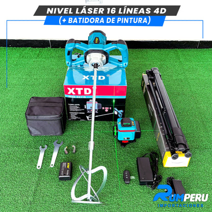 Nivel laser 16 líneas 4D (+Batidora de pintura)