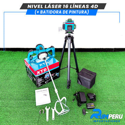 Nivel laser 16 líneas 4D (+Batidora de pintura)